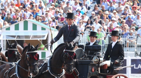 Double orange lead in Driving dressage